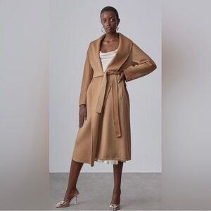 Silk Maison Belted Camel Hair Wrap Coat